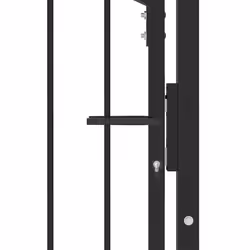 vidaXL Cancello per recinzione con blocco Nero 100 x 125 cm - Vista aggiuntiva 3