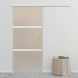 Porta Scorrevole in Vetro ESG e Alluminio 90x205 cm Argentocod mxl 71347