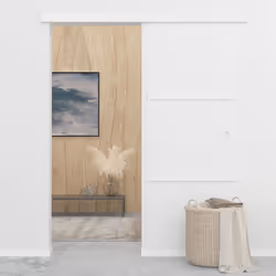 Porta Scorrevole Fermi Vetro ESG e Alluminio Argento 76x205 cmcod mxl 119327 - Vista aggiuntiva 3