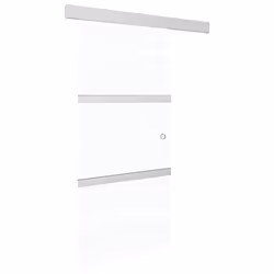vidaXL Porta Scorrevole Fermi Vetro ESG e Alluminio Argento 90x205 cm - Vista aggiuntiva 2