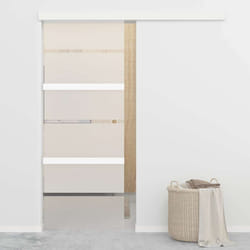 vidaXL Porta Scorrevole in Vetro ESG e Alluminio 76x212 cm Argento