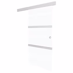 vidaXL Porta Scorrevole in Vetro ESG e Alluminio 76x212 cm Argento - Vista aggiuntiva 2