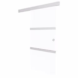 vidaXL Porta Scorrevole in Vetro ESG e Alluminio 90x205cm Argento - Vista aggiuntiva 2
