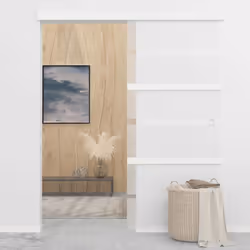 vidaXL Porta Scorrevole in Vetro ESG e Alluminio 90x205cm Argento - Vista aggiuntiva 3