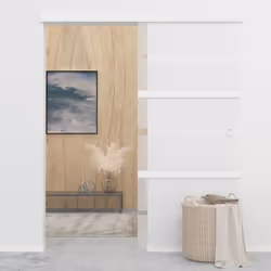 Porta Scorrevole con Fermi in Vetro ESG e Alluminio 90x205 cmcod mxl 127391 - Vista aggiuntiva 3