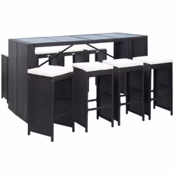 Questo elegante set da bar per esterni in polyrattan diventerà il punto focale del vostro giardino! Grazie al rattan PE resis ...
