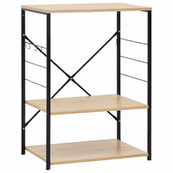 Mobile Microonde Nero e Rovere 60x39,6x79,5cm Legno Multistratocod mxl 127589 - Vista aggiuntiva 2