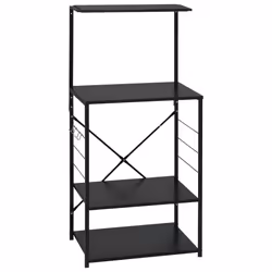Mobile per Microonde Nero 60x39,6x123 cm Legno Multistratocod mxl 82547 - Vista aggiuntiva 2