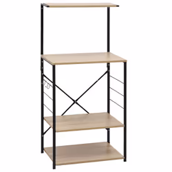 vidaXL Mobile Microonde Nero e Rovere 60x39,6x123cm Legno Multistrato - Vista aggiuntiva 2