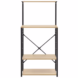 vidaXL Mobile Microonde Nero e Rovere 60x39,6x123cm Legno Multistrato - Vista aggiuntiva 3