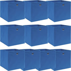 Scatole Portaoggetti con Coperc10pz Blu 32x32x32 cm Tessuto Vidaxl 49838