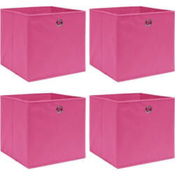 Vidaxl - Scatole Portaoggetti con Coperchi 4pz Rosa 32x32x32 cm Tessuto 190184