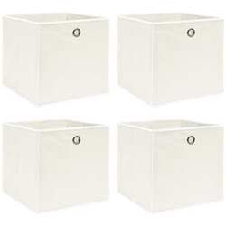 Vidaxl - Scatole Portaoggetti 4pz Bianche 32x32x32 cm Tessuto 56143