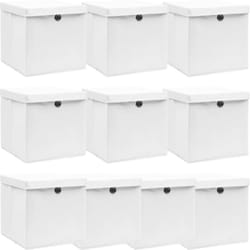 Vidaxl - Scatole con Coperc10pz Bianche 32x32x32 cm Tessuto 21846