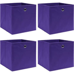 Vidaxl - Scatole Portaoggetti 4pz Viola 32x32x32 cm Tessuto 79333