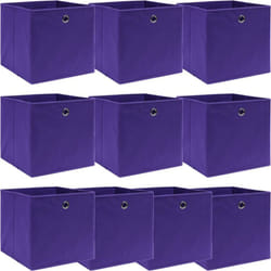 Vidaxl - Scatole Portaoggetti 10pz Viola 32x32x32 cm Tessuto 58279