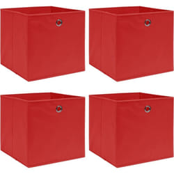 Vidaxl - Scatole Portaoggetti 4pz Rosse 32x32x32 cm Tessuto 25071