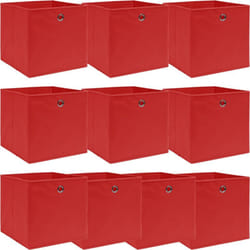 Vidaxl - Scatole Portaoggetti 10pz Rosse 32x32x32 cm Tessuto 56021