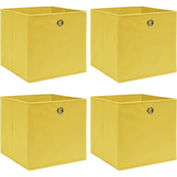 Vidaxl - Scatole Portaoggetti 4pz Gialle 32x32x32 cm Tessuto 967698