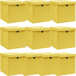 Vidaxl - Scatole con Coperc10pz Gialle 32x32x32 cm Tessuto 71644