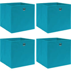 Vidaxl - Scatole Portaoggetti 4pz Azzurre 32x32x32 cm Tessuto 43703