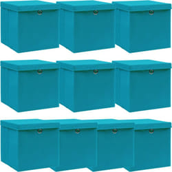 Vidaxl - Scatole con Coperc10pz Azzurre 32x32x32 cm Tessuto 42774