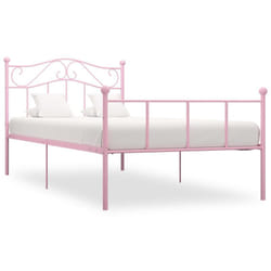 Letto adulto, Giroletto, Letto singolo Rosa in Metallo 90x200 cm Vidaxl