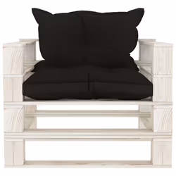 Poltrona da Giardino Pallet con Cuscini Neri in Legnocod mxl 72277 - Vista aggiuntiva 2
