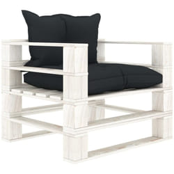 Poltrona da Giardino Pallet con Cuscini Antracite in Legno Vidaxl
