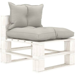 Poltrona Centrale da Giardino Pallet con Cuscini Tortora Legno Vidaxl 22261