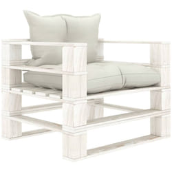 Vidaxl - Poltrona da Giardino Pallet con Cuscini Beige in Legno