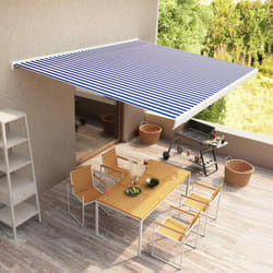 Vidaxl - Tenda a Cassonetto Motorizzata 400x300 cm Blu e Bianco