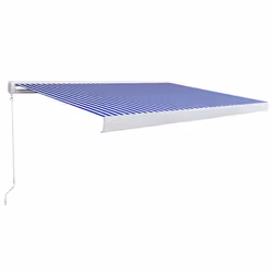 vidaXL Tenda a Cassonetto Manuale 350x250 cm Blu e Bianca - Vista aggiuntiva 2