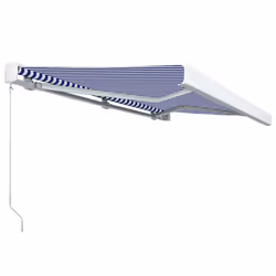 vidaXL Tenda a Cassonetto Manuale 350x250 cm Blu e Bianca - Vista aggiuntiva 3
