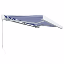 vidaXL Tenda a Cassonetto Manuale 400x300 cm Blu e Bianca - Vista aggiuntiva 3