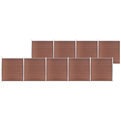 vidaXL Recinzione da Giardino in WPC 1564x186 cm Marrone