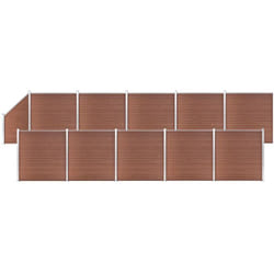 Vidaxl - Pannelli Recinzione 10 Quadrati 1 Inclinato 1830x186cm Marrone