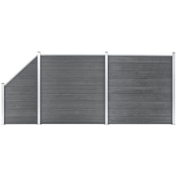 Vidaxl - Pannelli Recinzione wpc 2 Quadrati 1 Inclinato 446x186 cm Grigi