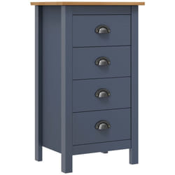 Credenza in Legno Massello di Pino con 4 Cassetti stile Rustico vari colori colore : Grigio e marrone miele