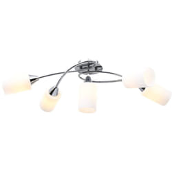 Lampadario Paralumi in Ceramica 5 Lampadine E14 Bianco a Cono Vidaxl 35899