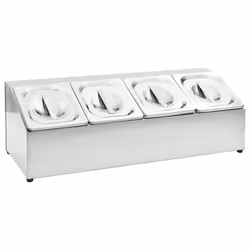 Supporto Gastronorm con 4 Contenitori GN 1/6 in Acciaio Inox cod mxl 106985 - Vista aggiuntiva 2
