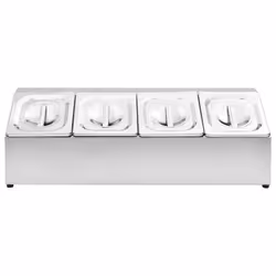 Supporto Gastronorm con 4 Contenitori GN 1/6 in Acciaio Inox cod mxl 106985 - Vista aggiuntiva 3