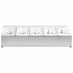 Supporto Gastronorm con 5 Contenitori GN 1/6 in Acciaio Inox cod mxl 81481 - Vista aggiuntiva 3