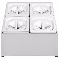 vidaXL Supporto Gastronorm con 4 Contenitori GN 1/6 in Acciaio Inox - Vista aggiuntiva 3