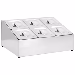 Supporto Gastronorm con 6 Contenitori GN 1/6 in Acciaio Inoxcod mxl 129369 - Vista aggiuntiva 2