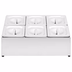 Supporto Gastronorm con 6 Contenitori GN 1/6 in Acciaio Inoxcod mxl 129369 - Vista aggiuntiva 3
