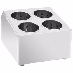 vidaXL Portaposate con 4 Inserti Quadrato in Acciaio Inox - Vista aggiuntiva 2