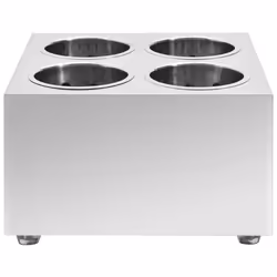 vidaXL Portaposate con 4 Inserti Quadrato in Acciaio Inox - Vista aggiuntiva 3