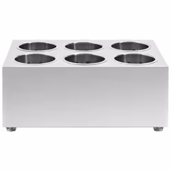 vidaXL Portaposate con 6 Inserti Quadrato in Acciaio Inox - Vista aggiuntiva 3