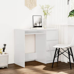 Vidaxl - Scrivania Bianco Lucido 90x45x76 cm in Legno Multistrato 818056